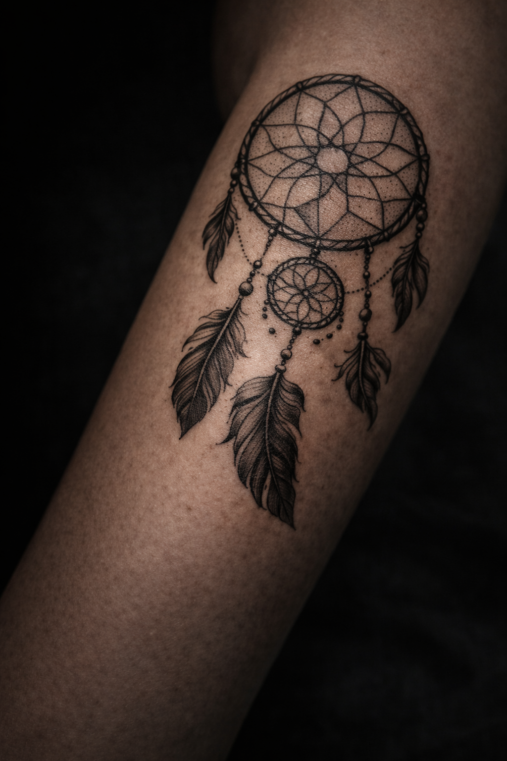 Tatuagem dotwork dreamcatcher